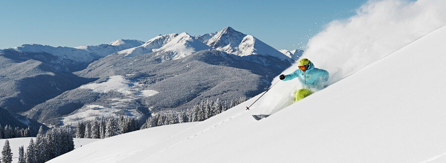 Skiing Back Bowls of Vail, Colorado.